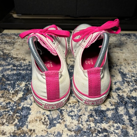 Converse Chuck Taylor All Star Double Tongue White & Pink Stitched Sneakers 8 - Picture 7 of 11